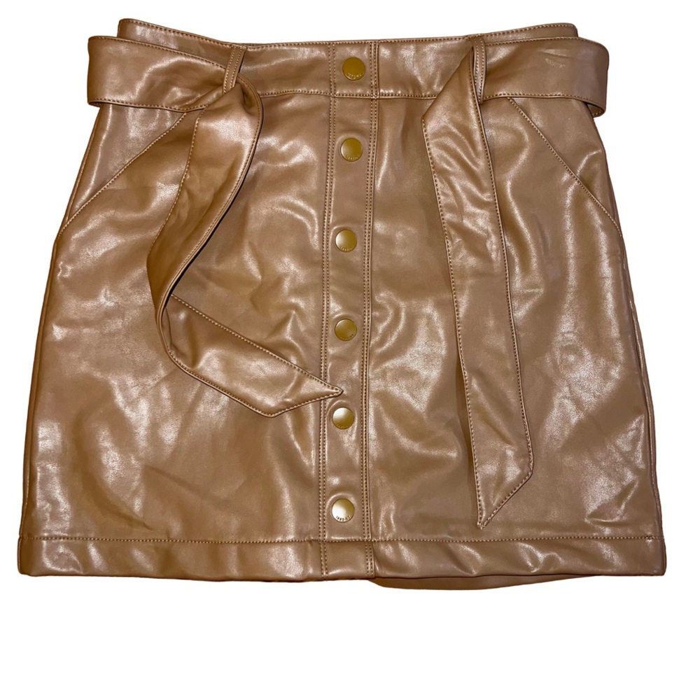 Abercrombie And Fitch Brown Vegan Leather Skirt Size S